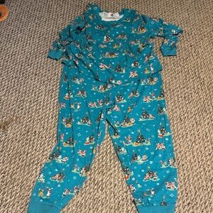 Disney Teal Pajama Set with Character Print